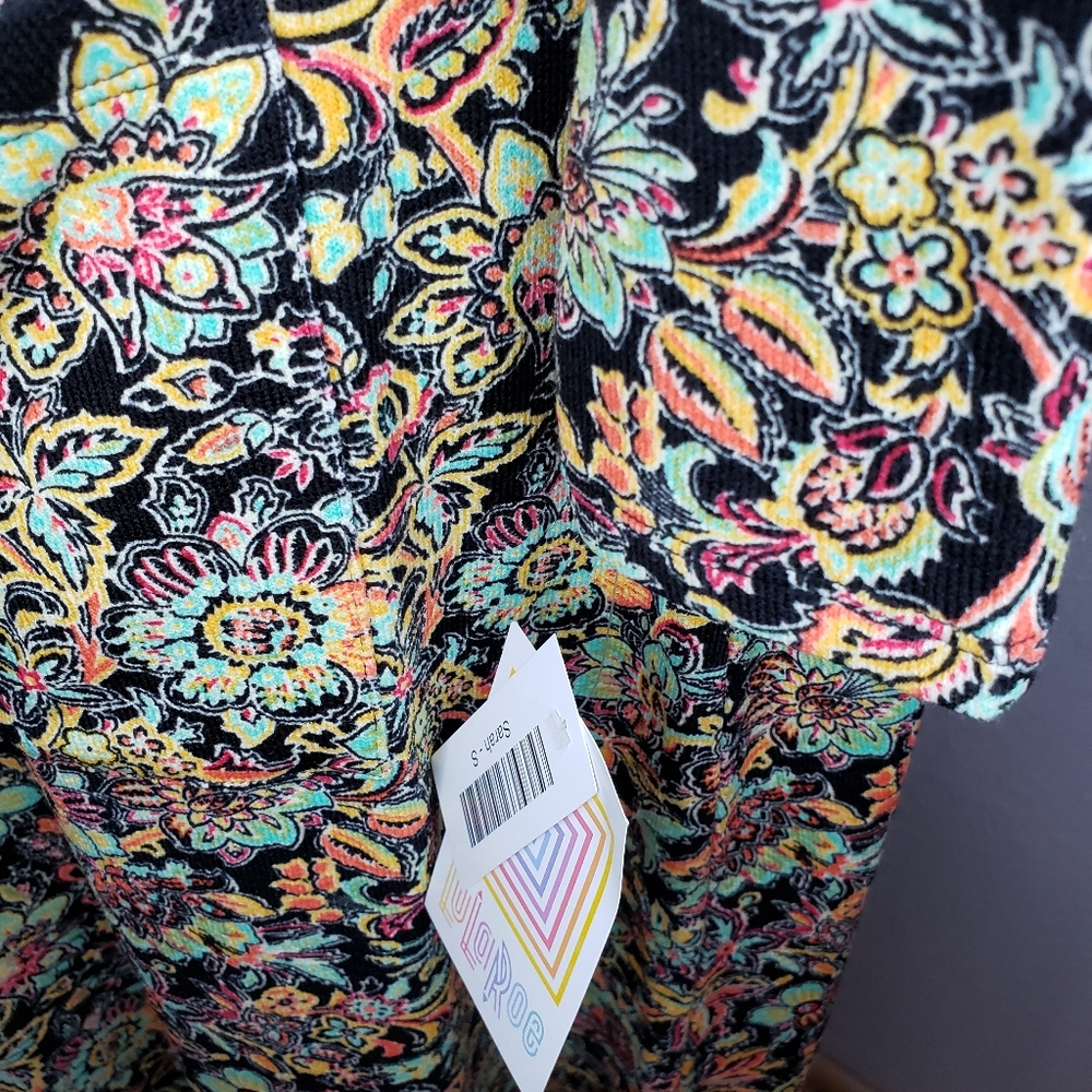 NWT LulaRoe Neon Floral Print Sarah Duster - Picture 6 of 7